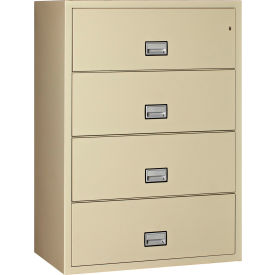 4 Drawer Lateral File Cabinet, Letter & Legal Size, 38"W x 23-5/8"D x 54-11/16"H, Putty