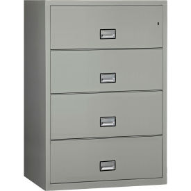 4 Drawer Lateral File Cabinet, Letter & Legal Size, 38"W x 23-5/8"D x 54-11/16"H, Gray