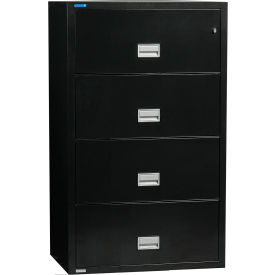 4 Drawer Lateral File Cabinet, Letter & Legal Size, 31"W x 23-5/8"D x 54-11/16"H, Black