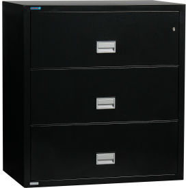 3 Drawer Lateral File Cabinet, Letter & Legal Size, 38"W x 23-5/8"D x 41-3/4"H, Black