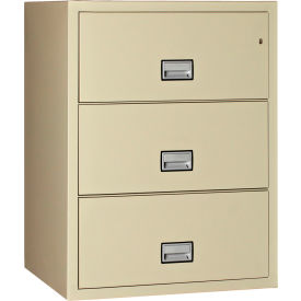 3 Drawer Lateral File Cabinet, Letter & Legal Size, 31"W x 23-5/8"D x 41-3/4"H, Putty