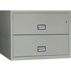 2 Drawer Lateral File Cabinet, Letter & Legal Size, 38"W x 23-5/8"D x 28-3/4"H, Gray