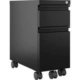20" Deep Mobile Pedestal Slim Ped, Box/File - Black