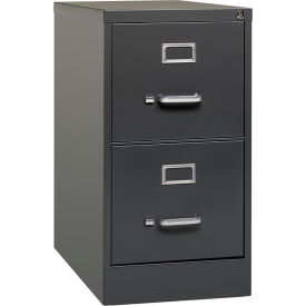 26-1/2" Deep 2-Drawer Letter-Size Vertical File Cabinet - Charcoal