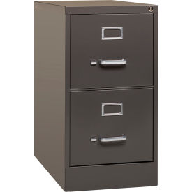 26-1/2" Deep 2-Drawer Letter-Size Vertical File Cabinet - Medium Tone