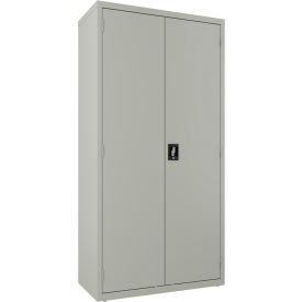 Janitorial Cabinet, 18"D x 36"W x 72"H, Assembled, Light Gray