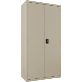 Janitorial Cabinet, 18"D x 36"W x 72"H, Assembled, Putty