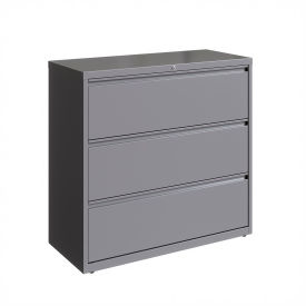 42"W 3 Drawer Lateral File Cabinet, Arctic Silver