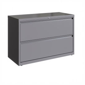 42"W 2 Drawer Lateral File Cabinet, Arctic Silver