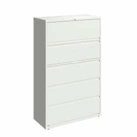 42"W 5 Drawer Lateral File Cabinet, White