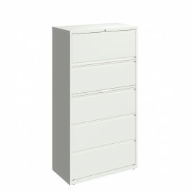 36"W 5 Drawer Lateral File Cabinet, White