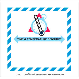 Labels w/ "Time & Temperature Sensitive" Print, 4-3/4"L x 5"W, White, Roll of 500