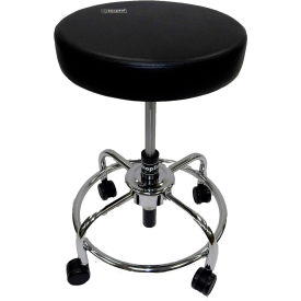 Round Lab Stool - Backless - Black