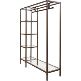 Linea 4-Shelf Statuary Bronze Etagere with Hang Bar