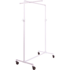 41 in. W x 72 in. H Adjustable Gloss White Garment Rack with Crossbar
