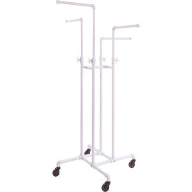 4-Way Adjustable Gloss White Garment Rack