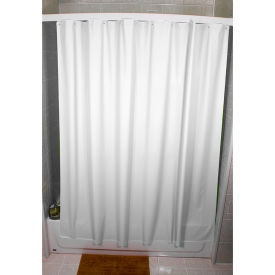 72" x 72" Vinyl Shower Curtain - White Taffeta Embossed - 6 Gauge - 12 per Pack