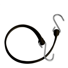 36" Bungee Strap with Galvanized Triangle S Hook - Black