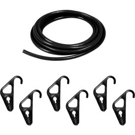 Bungee Kit - 10 ft. x 1/4" Cords & 6 Adjustable Hooks - Black
