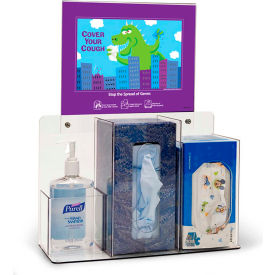 Compact Respiratory Hygiene Dispenser Station with Horizontal Header