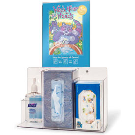 Compact Respiratory Hygiene Dispenser Station with Vertical Header