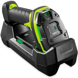 Industrial Cordless 1D Handheld Barcode Scanner w/ Cradle, USB Cable & Power Supply, Black