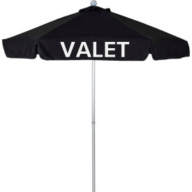 7.5' Valet Umbrella - Olefin Black Silver Pole