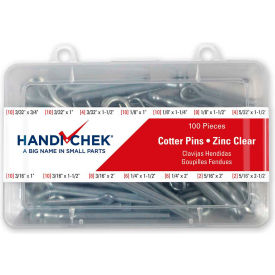 Cotter Pin Assortment Carbon Steel Zinc Clear 100 Piece Handi-Chek Version