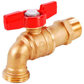 1/2" T-537 No Lead Brass Ball Valve Brass Hose Bibb - 107-167NL