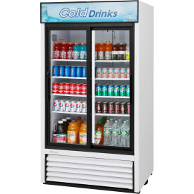 Merchandiser, Refrigerated, White, 2 Sliding Glass Doors, 35 Cu. Ft., 41-1/2"W