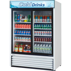 Merchandiser, Refrigerated, White, 2 Sliding Glass Doors, 48 Cu. Ft., 55-7/8"W