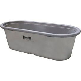 Poly Stock Tank Round-End 160 Gallon 78"L x 32"W x 24-1/2"H with Drain Plug - Gray