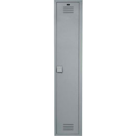1-Tier 1 Door Lenox Plastic Locker, 12"W x 15"D x 72"H, Gray, Assembled