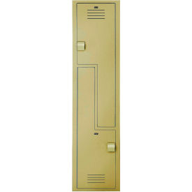 2-Tier 2 Door Lenox Plastic Locker, 15"W x 18"D x 72"H, Beige, Assembled