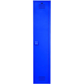1-Tier 1 Door Lenox Plastic Locker, 12"W x 18"D x 72"H, Deep Blue, Assembled