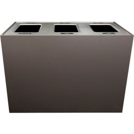 Triple XL Recycling & Trash Can, Cans & Bottles/Paper/Trash, 84 Gallon, Slate