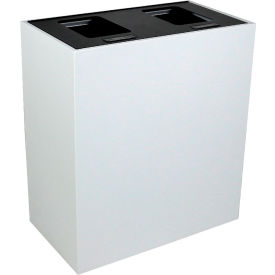 Summit HI Double Recycling & Trash Can, Mixed Recyclables, 30 Gallon, White/Black