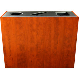 Aristata Triple Recycling & Trash Can, Cans & Bottles/Paper/Waste, 45 Gallon, Wooden