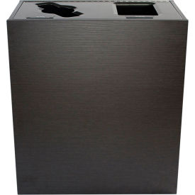 Double Recycling & Trash Can, Mixed Recyclables/Waste, 30 Gallon, Black