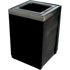 Evolve Cube Trash Can, Landfill, 50 Gallon, Black