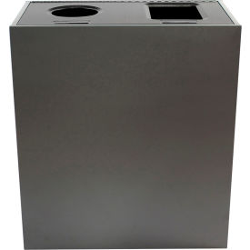 Double Recycling & Trash Can, Cans & Bottles/Waste, 30 Gallon, Slate