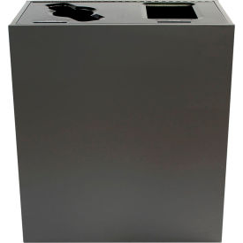 Double Recycling & Trash Can, 30 Gallon, Slate