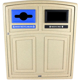 Uptown Double Recycling & Trash Can, 96 Gallon, Sandstone