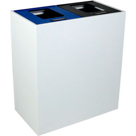 Summit MI Double Recycling & Trash Can, 45 Gallon, White/Blue/Black/Green