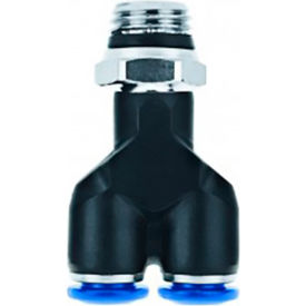 Swivel Male Branch Tee Metal Release Collet 1/8" Tube x 10/32 UNF