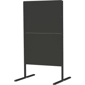 Freestanding Steel Partition, Double Panel, 40" x 72", Black