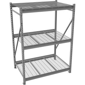 Bulk Storage Rack, Wire Deck Starter, 100-3/16"W x 24-1/4"D x 72"H, Medium Gray