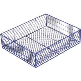 Plain Steel Display Basket Blue 14"L x 11"W x 3-1/2"H, Qty 5+