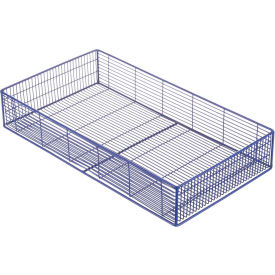 Plain Steel Display Basket Blue 20"L x 11"W x 3-1/2"H Qty 1-4