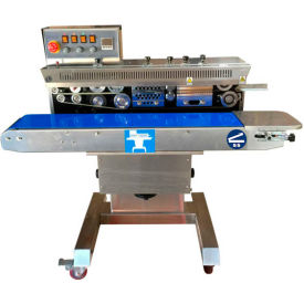 Horizontal Continuous Band Sealer w/ Dry Ink Coding, Tilting Head, Stainless Steel